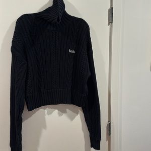 Kith turtleneck navy crop sweater